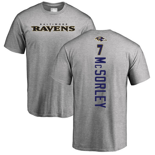 Men Baltimore Ravens Ash Trace McSorley Backer NFL Football #7 T Shirt